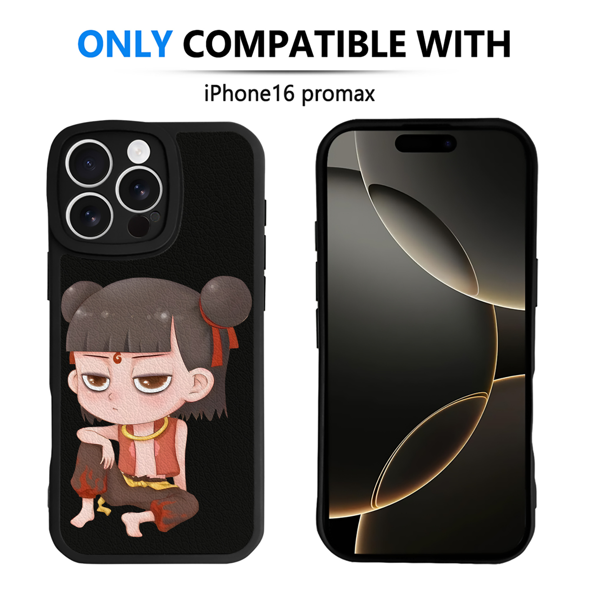 （画像用） Ne Zha 2 ナタ 魔童の大暴れ 【iPhone 16シリーズ対応】シリコンスマホケース（レザー調） 材質：シリコン